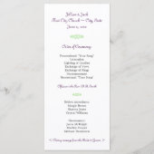 リリーオブザバレー結婚式 プログラム (裏面)