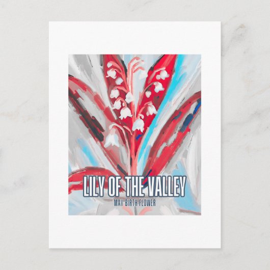 リリーオブザバレー誕生月花の水色 ポストカード (正面)