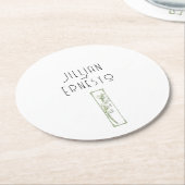 リリーオブバレーコレクション || ホワイトカスタムナプキンス ラウンドペーパーコースター (アングル)