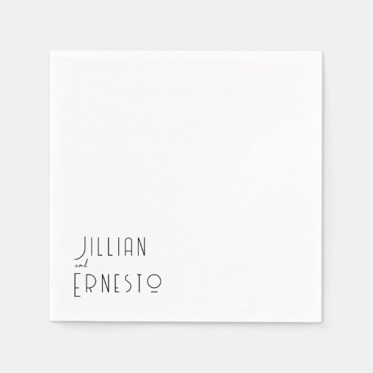 リリーオブバレーコレクション || ホワイトカスタム スタンダードカクテルナプキン (正面)