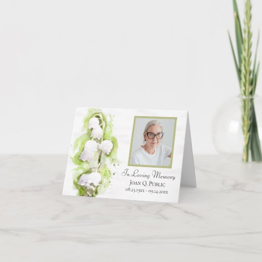 リリーオブバレーフラワーズ葬儀記念悔やみや弔慰 サンキューカード (正面)