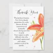 リリーオレンジフローラ葬儀デスサンキュー 招待状 (正面)