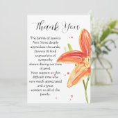 リリーオレンジフローラ葬儀デスサンキュー 招待状 (スタンド正面)