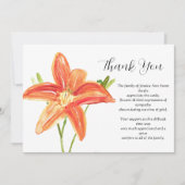リリーオレンジフローラ葬儀デスサンキュー 招待状 (正面)