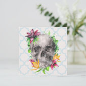 リリーカラフルフローラスカルゴシック挨拶 カード (スタンド正面)