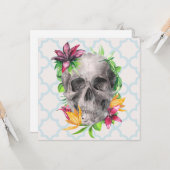 リリーカラフルフローラスカルゴシック挨拶 カード (正面/裏面インサイチュ)