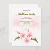 リリーガーデンバースデーパーティーの招待 インビテーションポストカード (正面/裏面)