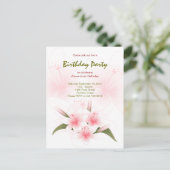 リリーガーデンバースデーパーティーの招待 インビテーションポストカード (スタンド正面)