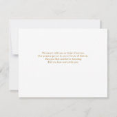 リリーキャンドルブラック金ゴールド悔やみや弔慰 ノートカード (裏面)