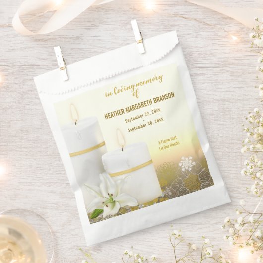 リリーキャンドル葬儀記念館 フェイバーバッグ (クリップ留めされた状態)