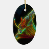 リリーサイケデリックデジタルアートフラワーオーナメント セラミックオーナメント (右)