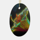 リリーサイケデリックデジタルアートフラワーオーナメント セラミックオーナメント (左)