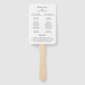 リリーシンプルクラシックエレガントウェディングプログラム ハンドファン (裏面)