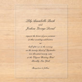 リリーシンプルクラシックエレガントウェディング アクリル招待状 (正面)