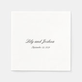 リリーシンプルクラシックエレガントウェディング スタンダードカクテルナプキン (正面)