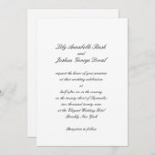 リリーシンプルクラシックエレガントウェディング 招待状 (正面/裏面)