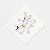 リリースホワイトイースターリリーパーティーナプキン スタンダードランチョンナプキン (角)