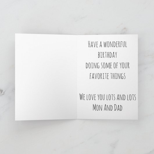 リリース前の誕生日がジェイクを願う サンキューカード (内部)