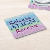 リリース、整列、受信コースター スクエアペーパーコースター (アングル)