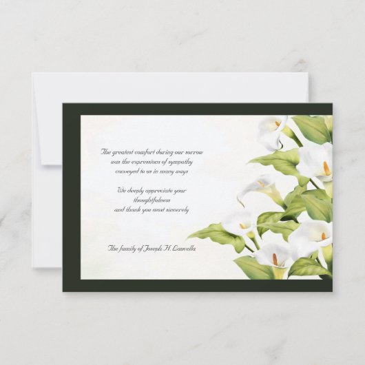 リリーズ悔やみや弔慰サンキューカード サンキューカード (正面)