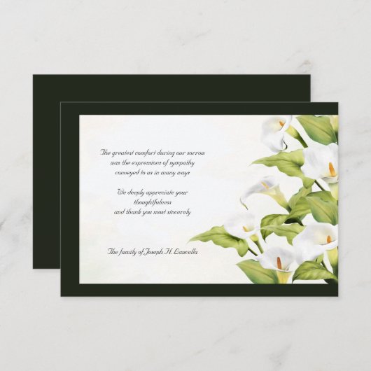 リリーズ悔やみや弔慰サンキューカード サンキューカード (正面/裏面)