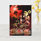 リリードリームフラワーハッピー18誕生日華美カード カード (黄色い花)