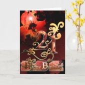 リリードリームフラワーハッピー21誕生日華美カード カード (黄色い花)