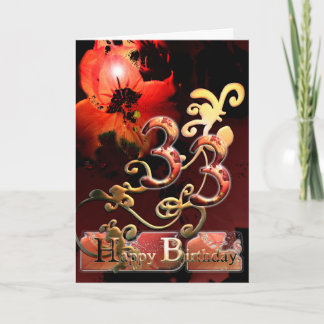 リリードリームフラワーハッピー33誕生日 華美 カード