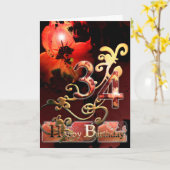 リリードリームフラワーハッピー34誕生日フローラ カード (黄色い花)