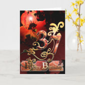 リリードリームフラワーハッピー37誕生日 華美 カード (黄色い花)