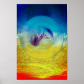 リリーハート、抽象芸術の超現実的なアートワーク ポスター (正面)