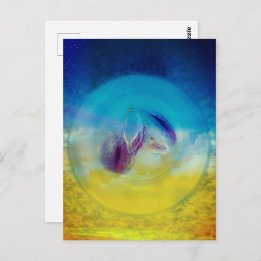 リリーハート、抽象芸術の超現実的なアートワーク ポストカード (正面/裏面)