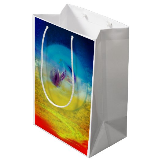 リリーハート、抽象芸術の超現実的なアートワーク ミディアムペーパーバッグ (裏面アングル)
