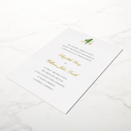 リリーバレーフォーマルク伝統的結婚スの金ゴールド 箔招待状