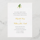 リリーバレーフォーマルク伝統的結婚スの金ゴールド 箔招待状 (正面)