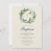 リリーバレー蝶金ゴールドクロスガールバプテスマ 招待状 (正面)