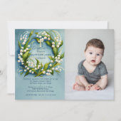 リリーバレー金ゴールドクロスフォーマルボーイフォトバプテスマ 招待状 (正面)