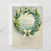 リリーバレー金ゴールドクロスリースボーガールバプテスマ 招待状 (正面)