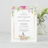 リリーバードウォーター色結婚式招待状 招待状 (スタンド正面)