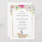 リリーバードウォーター色結婚式招待状 招待状 (正面/裏面)