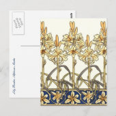 リリーバ縁どイアルフォンスミュシャ ポストカード (正面/裏面)