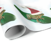 リリーパッドで雪を駆け抜けるカエル ラッピングペーパー (ロールコーナー)