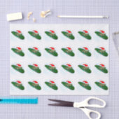 リリーパッドで雪を駆け抜けるカエル 薄葉紙 (クラフト)