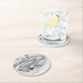 リリーパッドのカエル ラウンドペーパーコースター (インサイチュ)