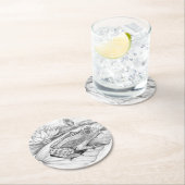 リリーパッドのカエル ラウンドペーパーコースター (インサイチュ)