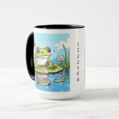 リリーパッドの上にかわいいカエルパーソナライズされた マグカップ (正面左)