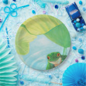 リリーパッドの下のグリーンカエル ペーパープレート (パーティー)