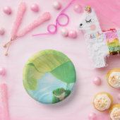 リリーパッドの下のグリーンカエル ペーパーボウル (パーティー)