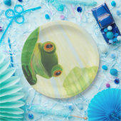 リリーパッドの後ろの大きな目の緑のカエル ペーパープレート (パーティー)