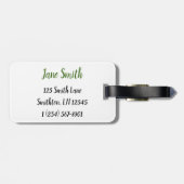 リリーパッドの間の背の高いピンクのスイレン ラゲッジタグ (裏面横)